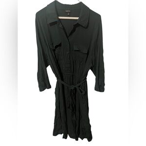 Torrid Army Green swing dress with 1/2 sleeves & 2 pockets size 2